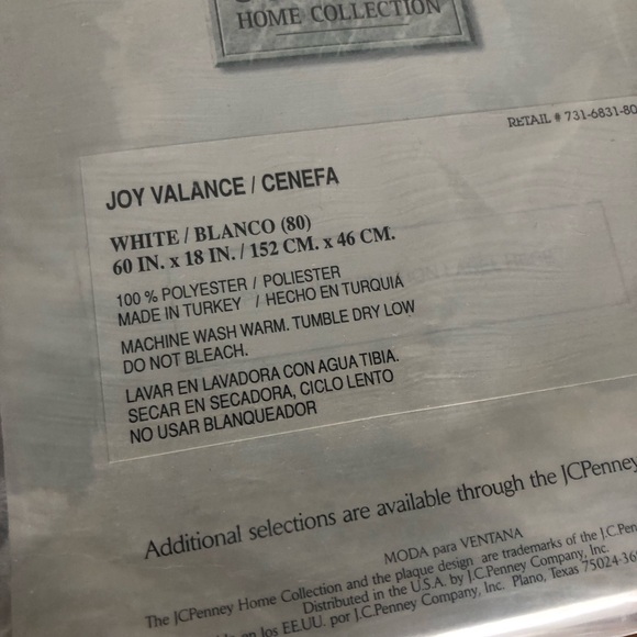 2x JCPenney vintage white scalloped Joy Embroidered curtain valance 60 x 18 New - Picture 4 of 4